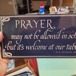 Brand New Ande Rooney Porcelain Prayer Sign